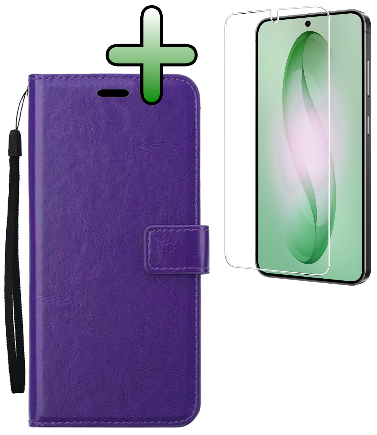 BASEY. BASEY. Samsung Galaxy S26 Hoesje Bookcase Met Screenprotector - Paars