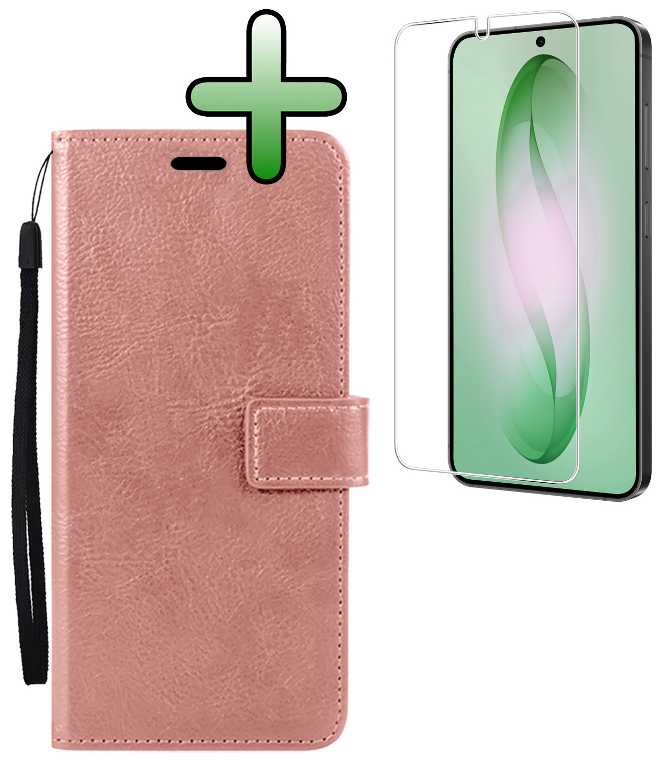 BASEY. BASEY. Samsung Galaxy S26 Hoesje Bookcase Met Screenprotector - Rose Goud