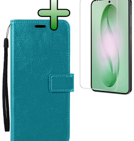 BASEY. BASEY. Samsung Galaxy S26 Hoesje Bookcase Met Screenprotector - Turquoise