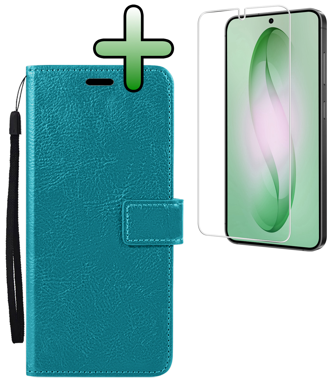 BASEY. BASEY. Samsung Galaxy S26 Hoesje Bookcase Met Screenprotector - Turquoise