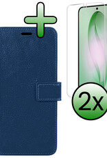 BASEY. BASEY. Samsung Galaxy S26 Hoesje Bookcase Met 2x Screenprotector - Donkerblauw