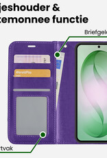 BASEY. BASEY. Samsung Galaxy S26 Hoesje Bookcase Met 2x Screenprotector - Paars