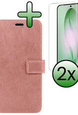 BASEY. BASEY. Samsung Galaxy S26 Hoesje Bookcase Met 2x Screenprotector - Rose Goud