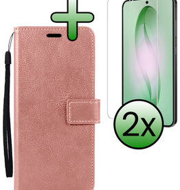 BASEY. BASEY. Samsung Galaxy S26 Hoesje Bookcase Met 2x Screenprotector - Rose Goud