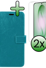 BASEY. BASEY. Samsung Galaxy S26 Hoesje Bookcase Met 2x Screenprotector - Turquoise