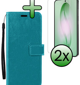 BASEY. BASEY. Samsung Galaxy S26 Hoesje Bookcase Met 2x Screenprotector - Turquoise