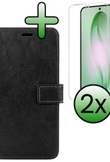 BASEY. BASEY. Samsung Galaxy S26 Hoesje Bookcase Met 2x Screenprotector - Zwart
