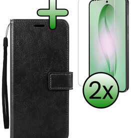 BASEY. BASEY. Samsung Galaxy S26 Hoesje Bookcase Met 2x Screenprotector - Zwart