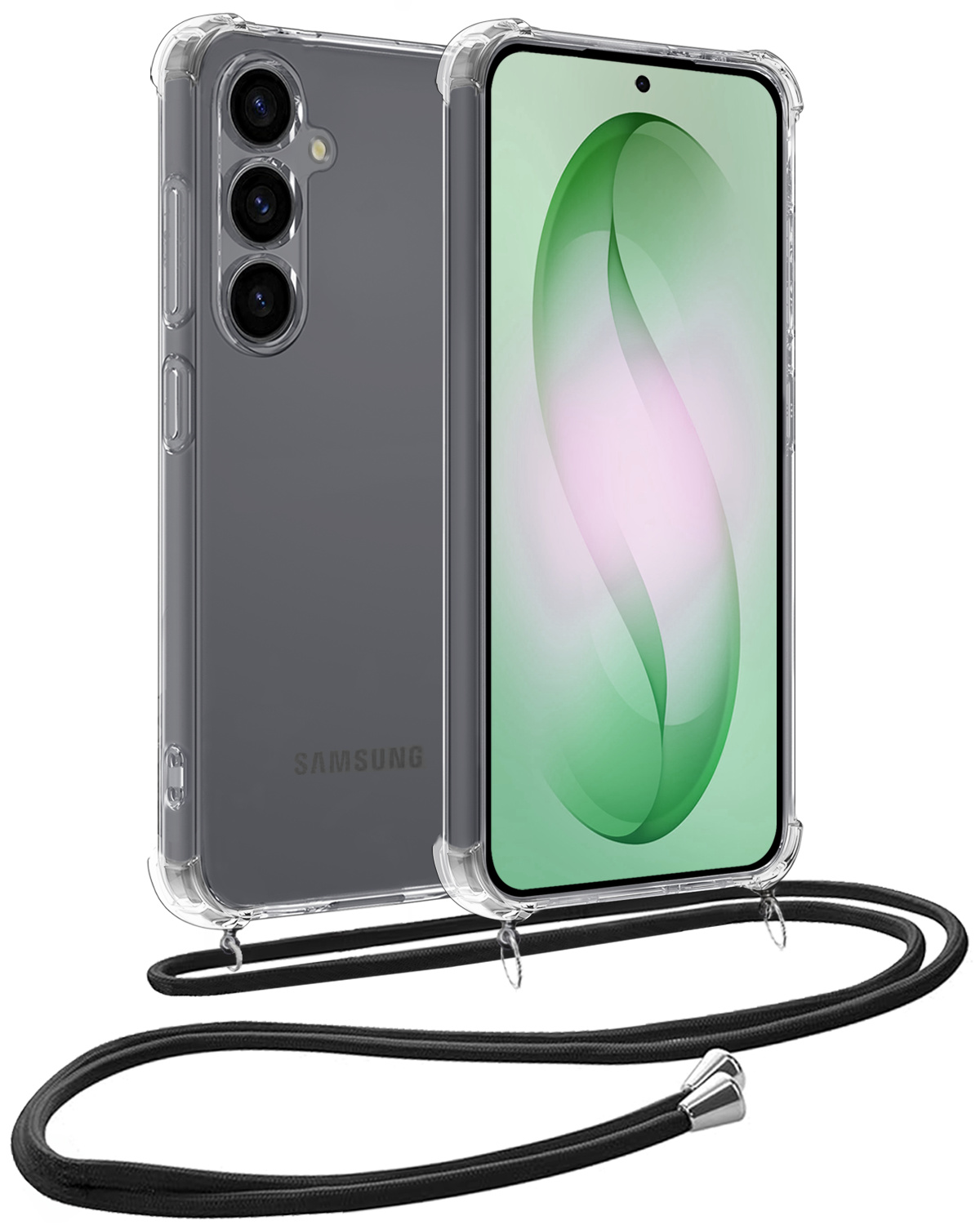 BASEY. BASEY. Samsung Galaxy S26 Plus Hoesje Transparant Shockproof Met Zwart Koord