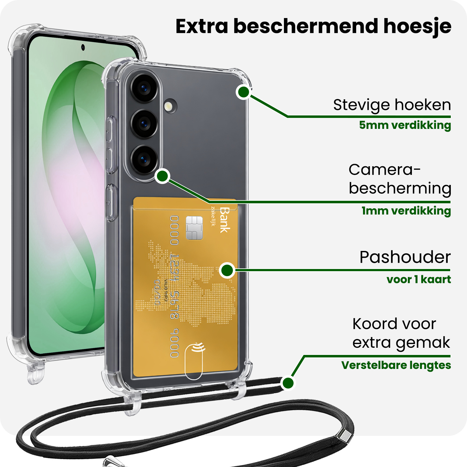 BASEY. BASEY. Samsung Galaxy S26 Plus Hoesje Pashouder met Koord - 2 PACK