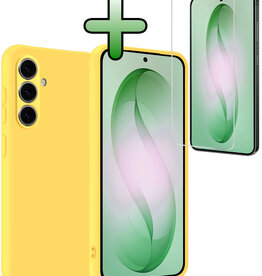 BASEY. BASEY. Samsung Galaxy S26 Plus Hoesje Siliconen Met Screenprotector - Geel