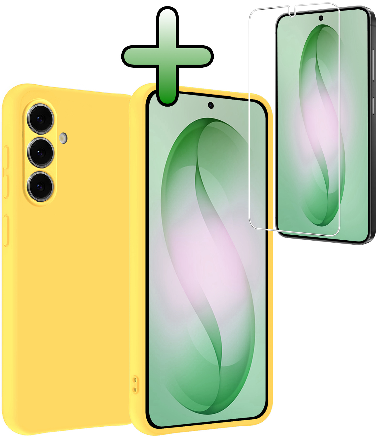 BASEY. BASEY. Samsung Galaxy S26 Plus Hoesje Siliconen Met Screenprotector - Geel