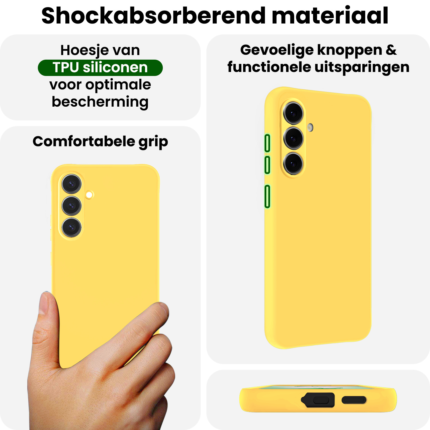 BASEY. BASEY. Samsung Galaxy S26 Plus Hoesje Siliconen Met Screenprotector - Geel