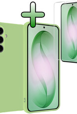 BASEY. BASEY. Samsung Galaxy S26 Plus Hoesje Siliconen Met Screenprotector - Groen