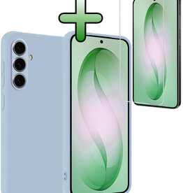 BASEY. BASEY. Samsung Galaxy S26 Plus Hoesje Siliconen Met Screenprotector - Lichtblauw