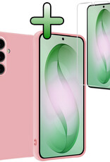 BASEY. BASEY. Samsung Galaxy S26 Plus Hoesje Siliconen Met Screenprotector - Lichtroze