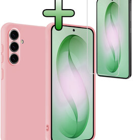 BASEY. BASEY. Samsung Galaxy S26 Plus Hoesje Siliconen Met Screenprotector - Lichtroze