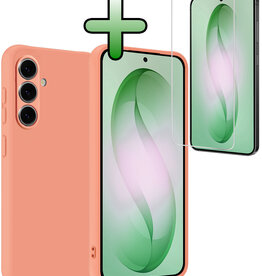 BASEY. BASEY. Samsung Galaxy S26 Plus Hoesje Siliconen Met Screenprotector - Perzik