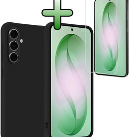 BASEY. BASEY. Samsung Galaxy S26 Plus Hoesje Siliconen Met Screenprotector - Zwart