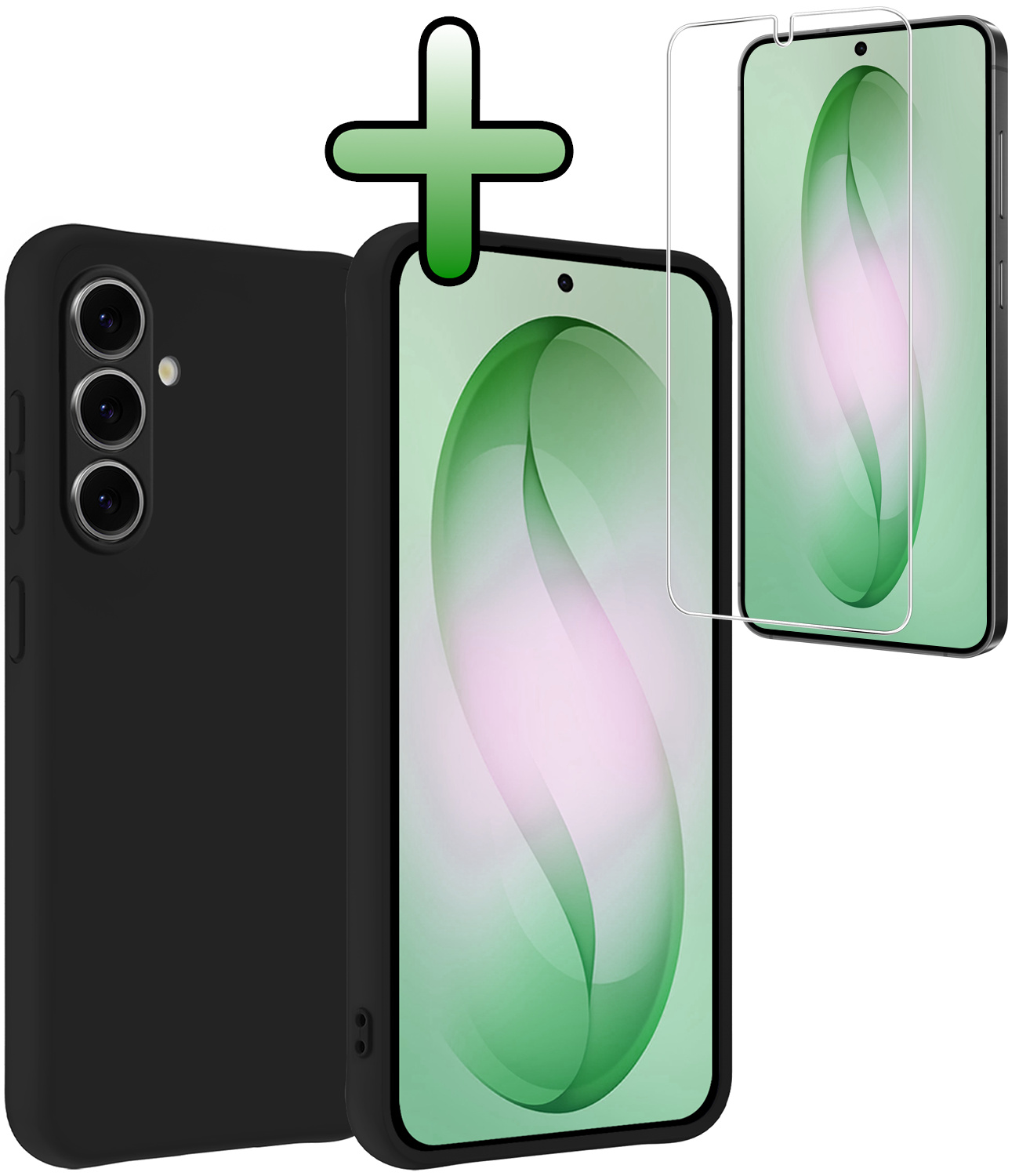 BASEY. BASEY. Samsung Galaxy S26 Plus Hoesje Siliconen Met Screenprotector - Zwart