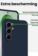 BASEY. BASEY. Samsung Galaxy S26 Plus Hoesje Siliconen Met 2x Screenprotector - Donkerblauw
