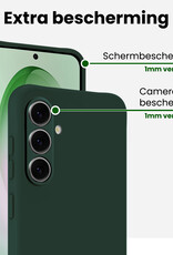 BASEY. BASEY. Samsung Galaxy S26 Plus Hoesje Siliconen Met 2x Screenprotector - Donkergroen