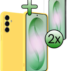 BASEY. BASEY. Samsung Galaxy S26 Plus Hoesje Siliconen Met 2x Screenprotector - Geel