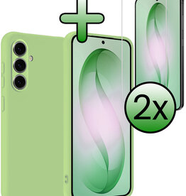 BASEY. BASEY. Samsung Galaxy S26 Plus Hoesje Siliconen Met 2x Screenprotector - Groen