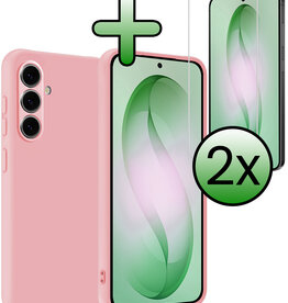 BASEY. BASEY. Samsung Galaxy S26 Plus Hoesje Siliconen Met 2x Screenprotector - Lichtroze