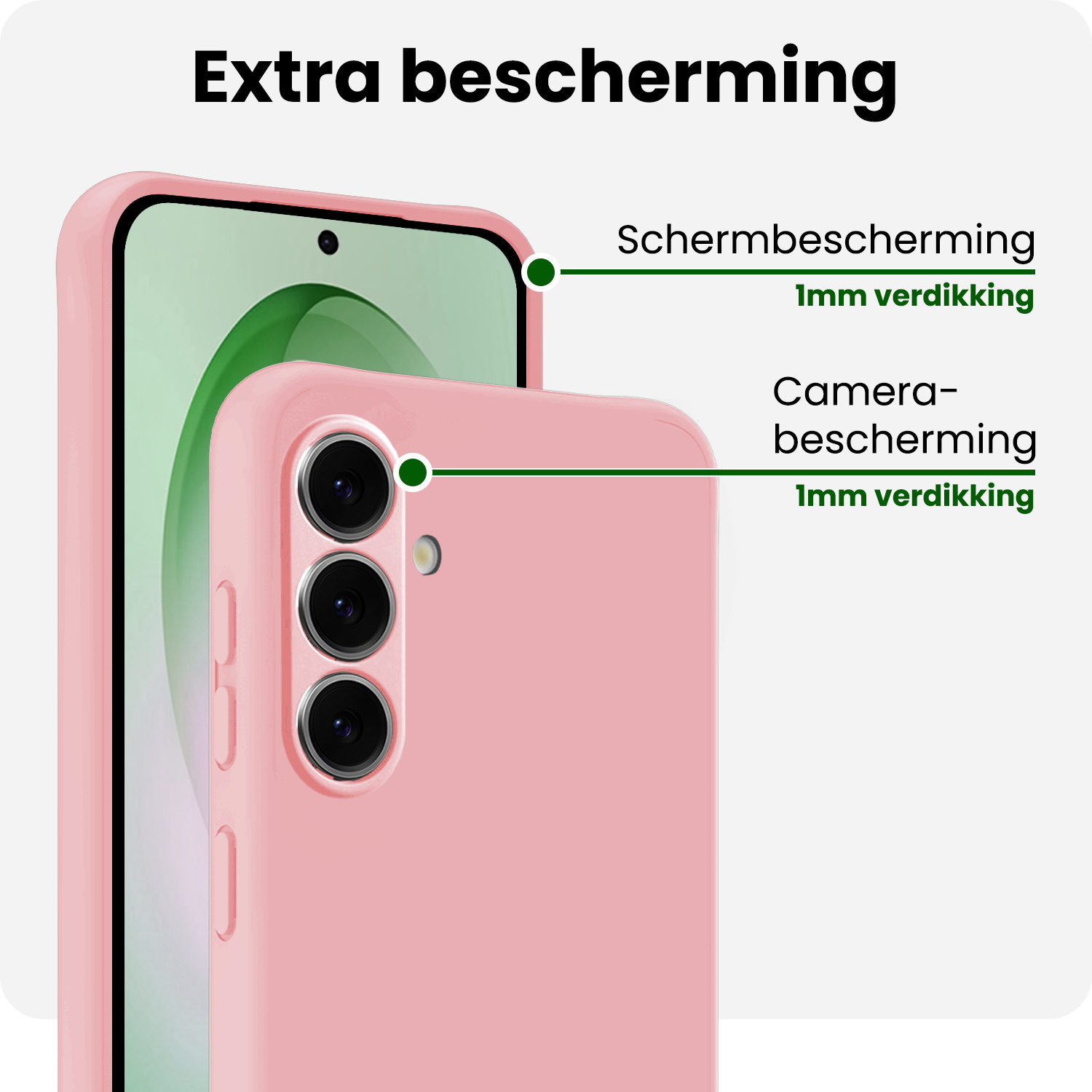 BASEY. BASEY. Samsung Galaxy S26 Plus Hoesje Siliconen Met 2x Screenprotector - Lichtroze