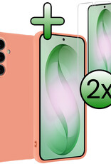 BASEY. BASEY. Samsung Galaxy S26 Plus Hoesje Siliconen Met 2x Screenprotector - Perzik