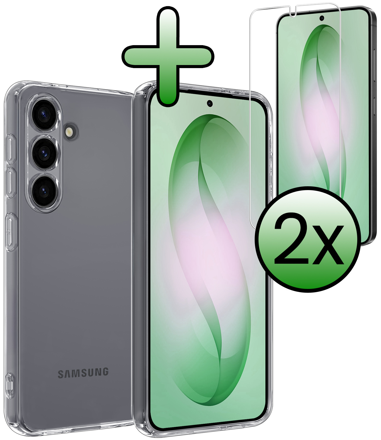 BASEY. BASEY. Samsung Galaxy S26 Plus Hoesje Siliconen Met 2x Screenprotector - Transparant