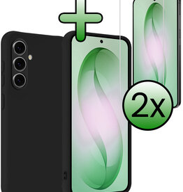 BASEY. BASEY. Samsung Galaxy S26 Plus Hoesje Siliconen Met 2x Screenprotector - Zwart