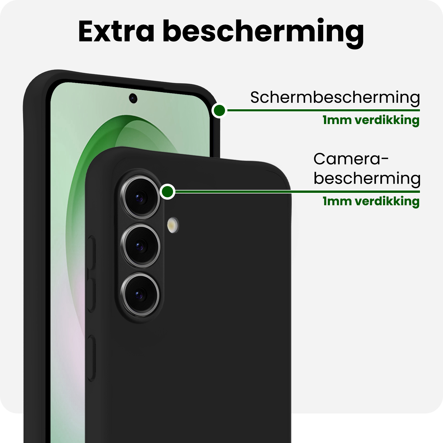 BASEY. BASEY. Samsung Galaxy S26 Plus Hoesje Siliconen Met 2x Screenprotector - Zwart