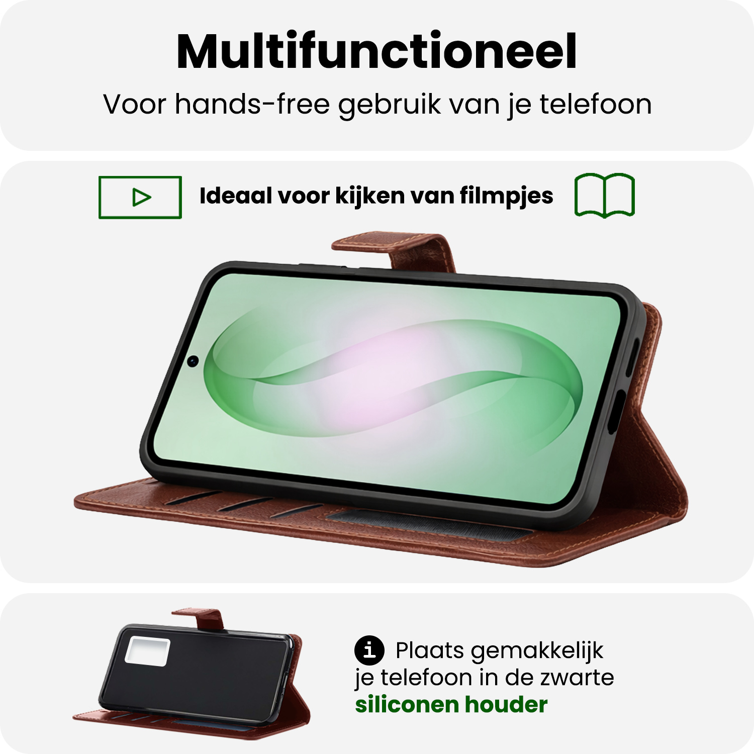 BASEY. BASEY. Samsung Galaxy S26 Plus Hoesje Bookcase Met Screenprotector - Bruin