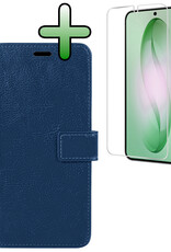 BASEY. BASEY. Samsung Galaxy S26 Plus Hoesje Bookcase Met Screenprotector - Donkerblauw