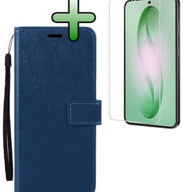 BASEY. BASEY. Samsung Galaxy S26 Plus Hoesje Bookcase Met Screenprotector - Donkerblauw