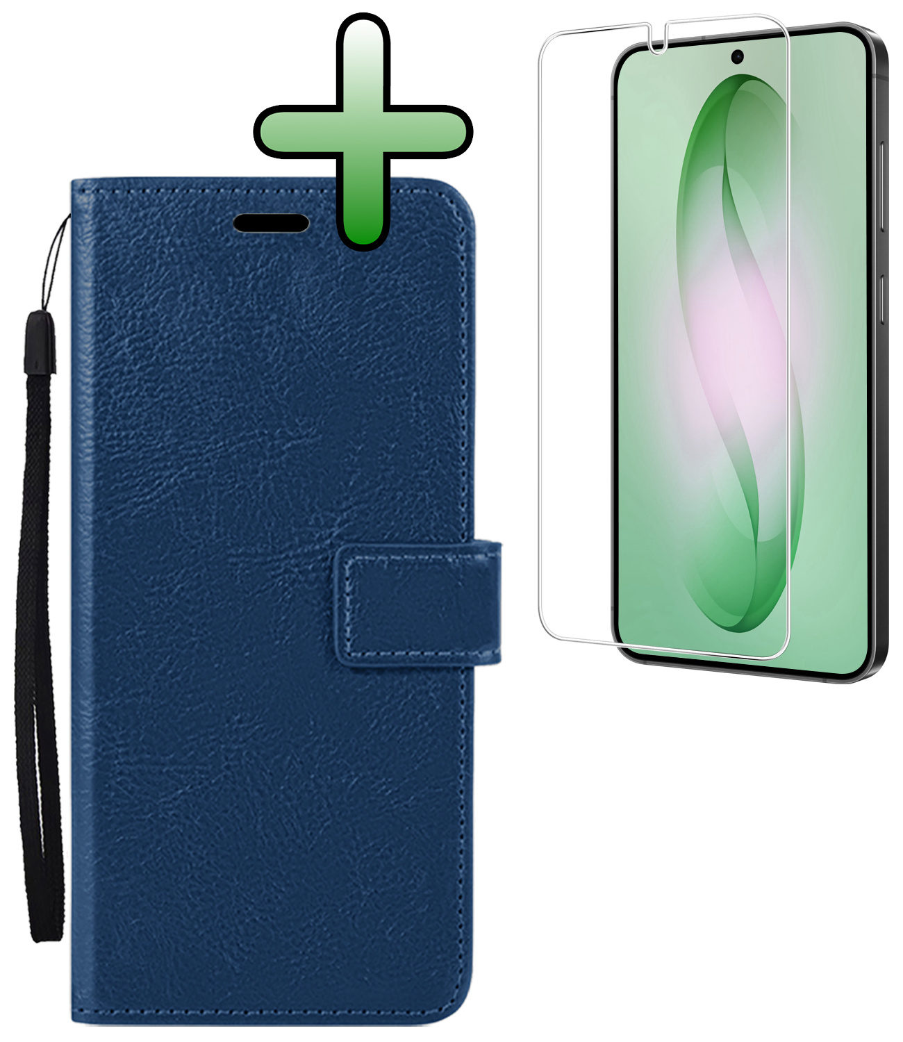 BASEY. BASEY. Samsung Galaxy S26 Plus Hoesje Bookcase Met Screenprotector - Donkerblauw