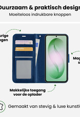 BASEY. BASEY. Samsung Galaxy S26 Plus Hoesje Bookcase Met Screenprotector - Donkerblauw