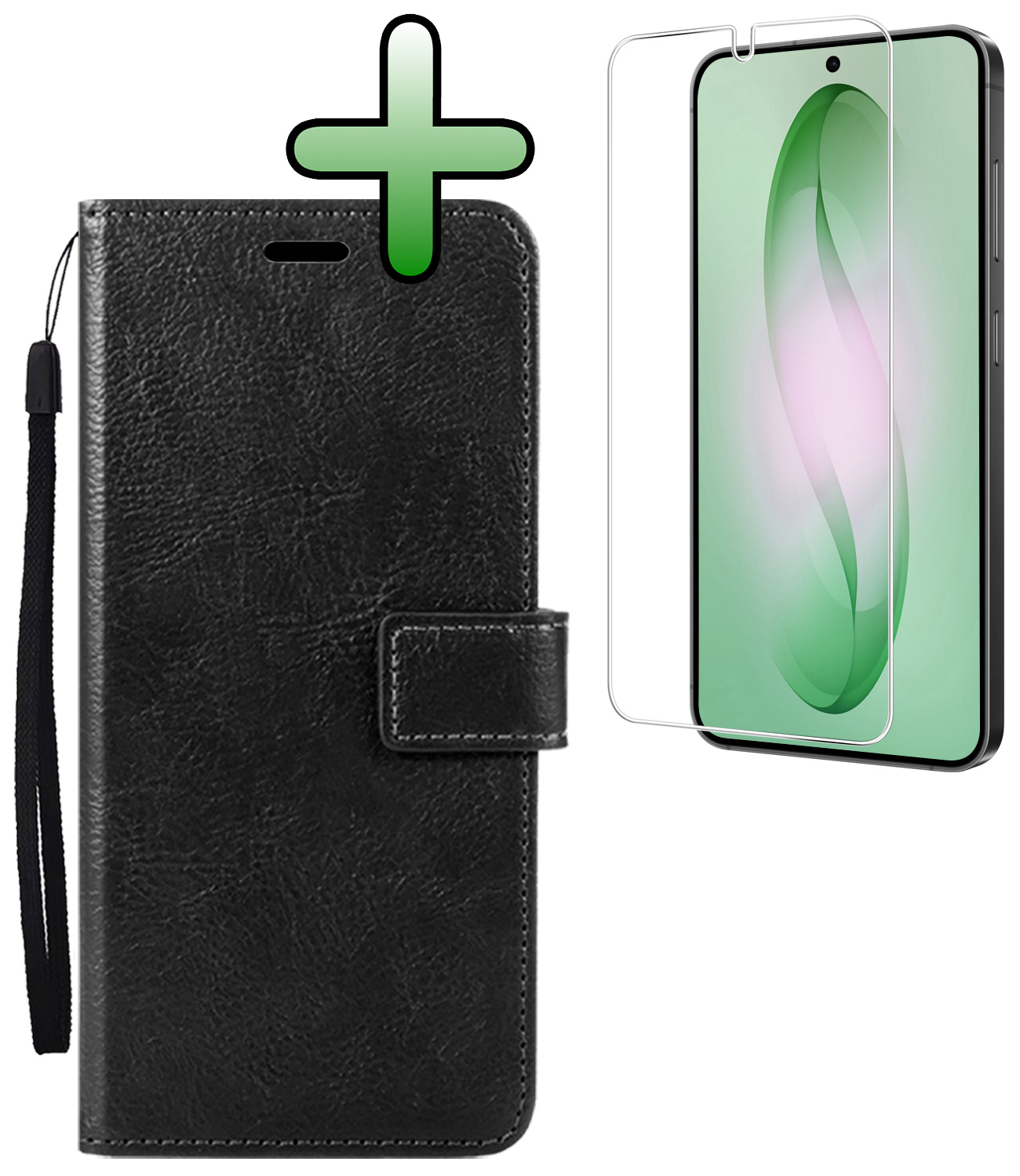 BASEY. BASEY. Samsung Galaxy S26 Plus Hoesje Bookcase Met Screenprotector - Zwart