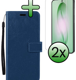 BASEY. BASEY. Samsung Galaxy S26 Plus Hoesje Bookcase Met 2x Screenprotector - Donkerblauw