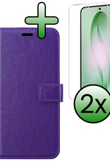 BASEY. BASEY. Samsung Galaxy S26 Plus Hoesje Bookcase Met 2x Screenprotector - Paars