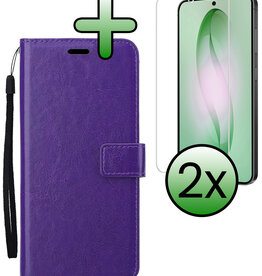 BASEY. BASEY. Samsung Galaxy S26 Plus Hoesje Bookcase Met 2x Screenprotector - Paars