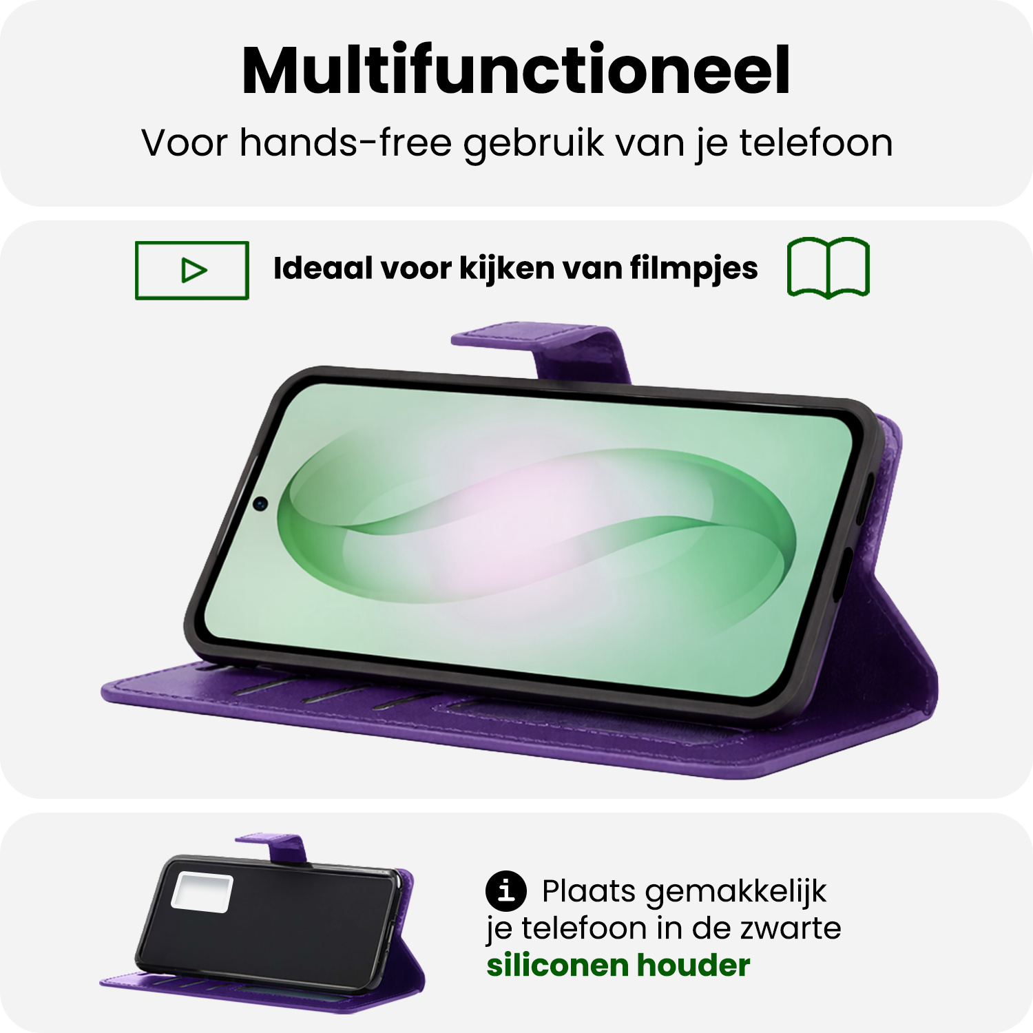 BASEY. BASEY. Samsung Galaxy S26 Plus Hoesje Bookcase Met 2x Screenprotector - Paars