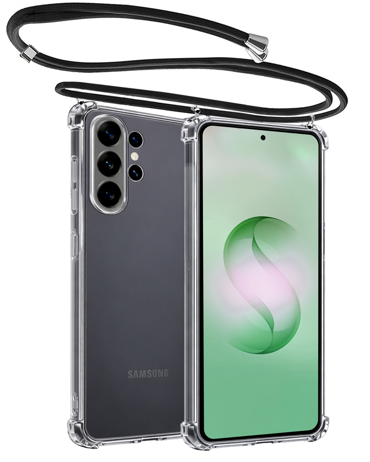 BASEY. BASEY. Samsung Galaxy S26 Ultra Hoesje Transparant Shockproof Met Zwart Koord