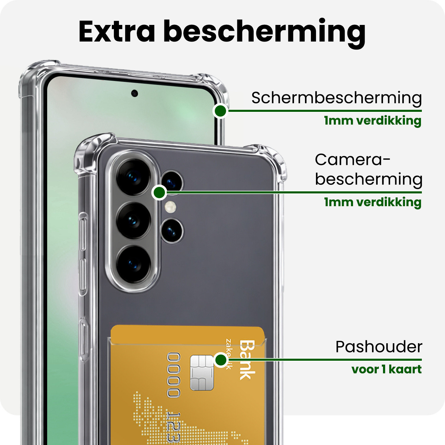 BASEY. BASEY. Samsung Galaxy S26 Ultra Hoesje Pashouder Met Screenprotector