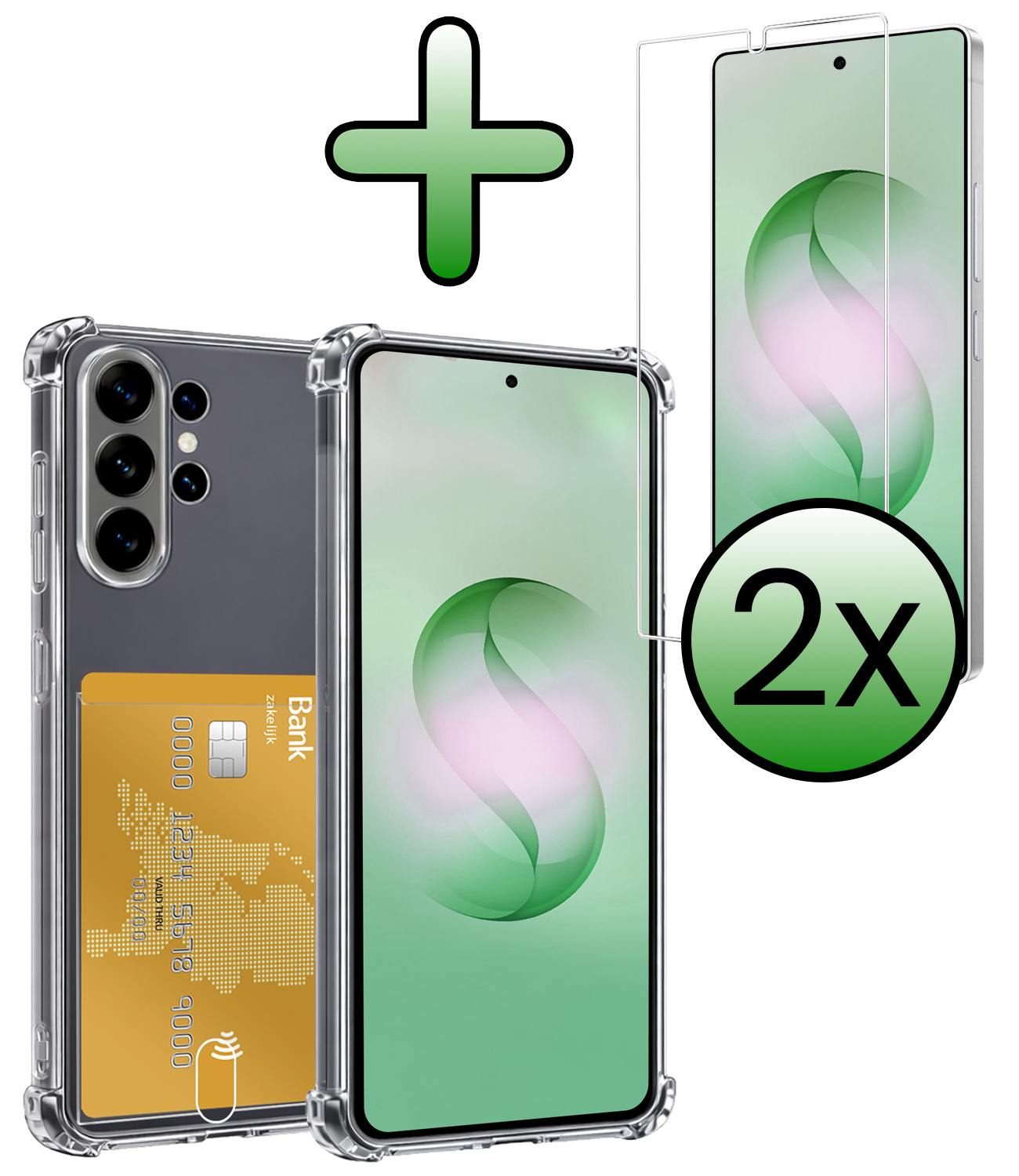 BASEY. BASEY. Samsung Galaxy S26 Ultra Hoesje Pashouder Met 2x Screenprotector