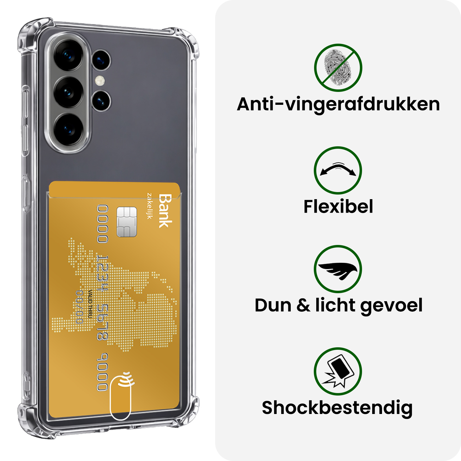 BASEY. BASEY. Samsung Galaxy S26 Ultra Hoesje Pashouder Met 2x Screenprotector