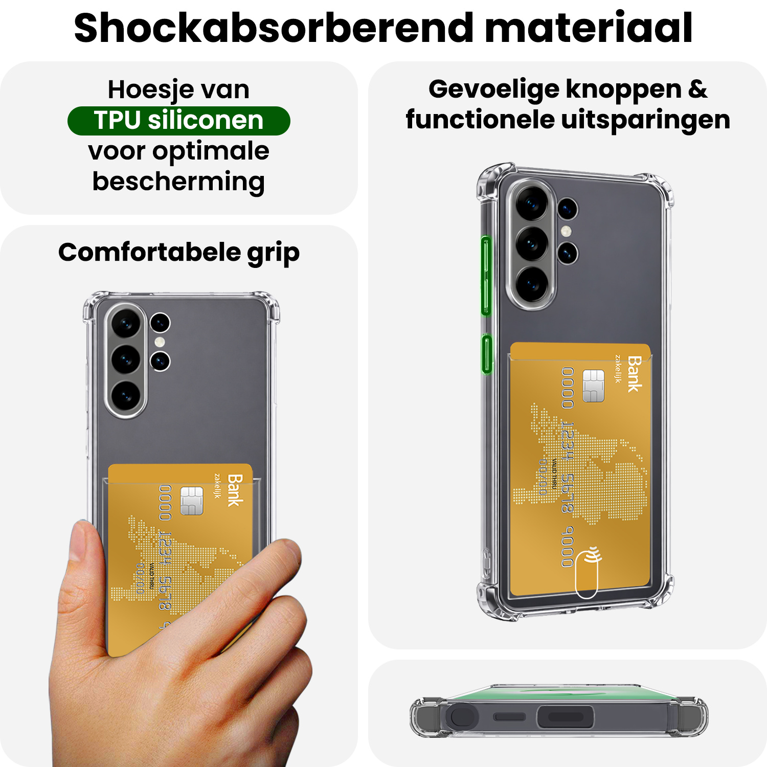 BASEY. BASEY. Samsung Galaxy S26 Ultra Hoesje Pashouder Met 2x Screenprotector