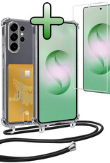 BASEY. BASEY. Samsung Galaxy S26 Ultra Hoesje Pashouder met Koord Met Screenprotector
